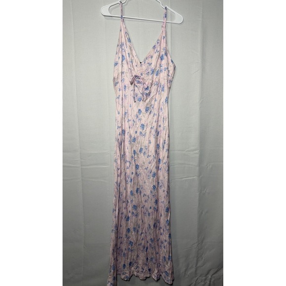 wild fable Dresses & Skirts - wild fable Pink Floral Maxi Dress with Blue Print